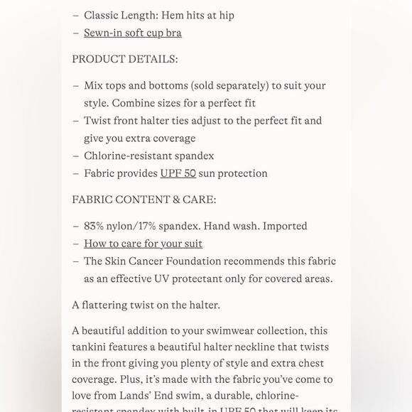 Land's End Criss Cross halter tankini swim top crimson Rose abstract floral Var - Picture 5 of 7